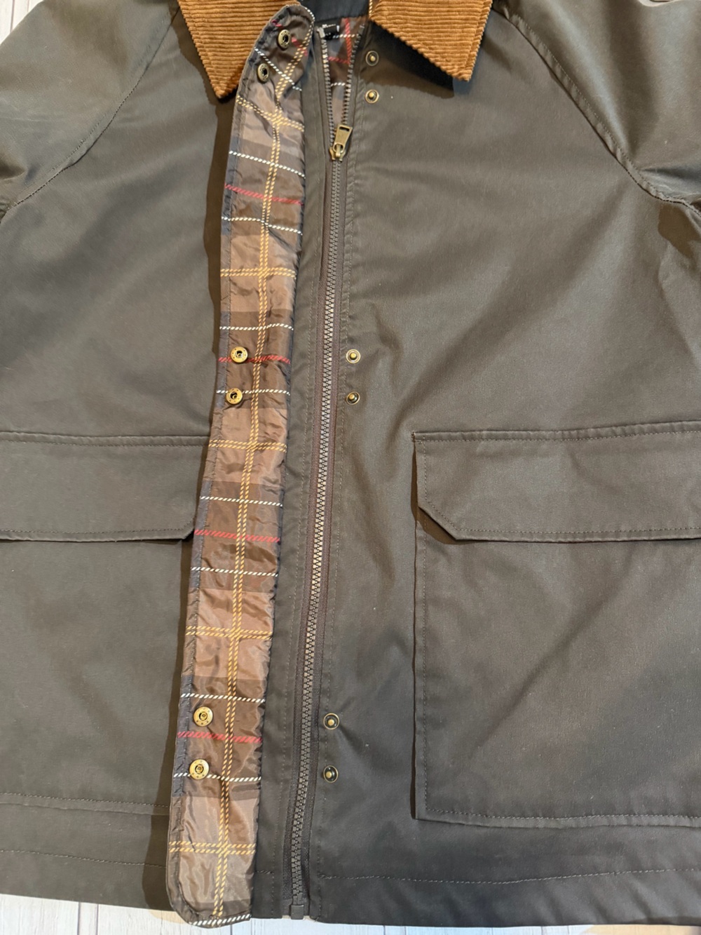 New Sanctuary brown SALG-25789-STC barn jacket with corduroy collar. Size medium - Picture 9 of 16